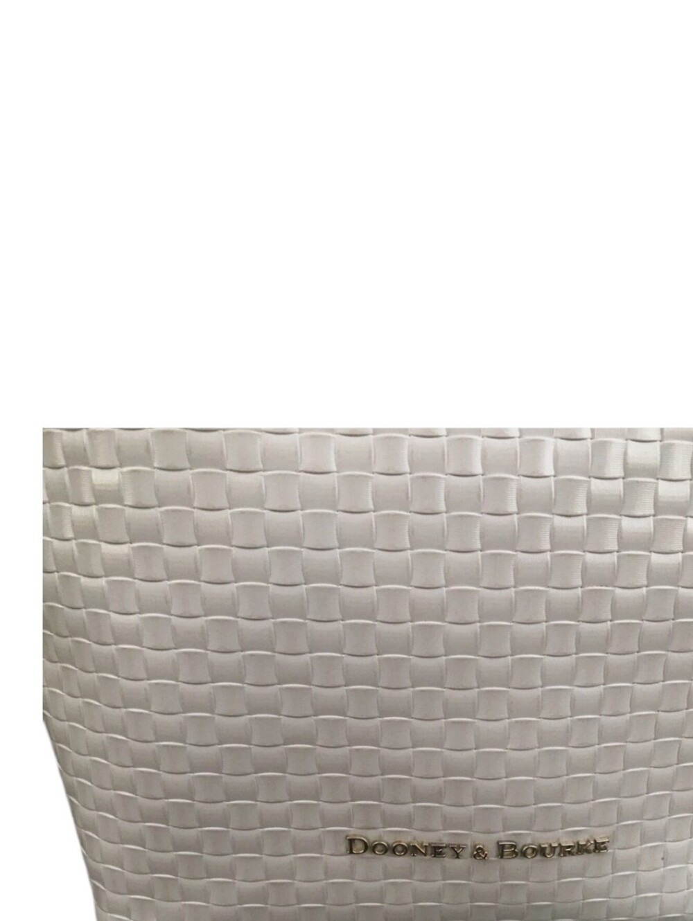Dooney & Bourke Liliana White Woven Tote Bag with Matching Pouch and Dusty EUC - Picture 4 of 4